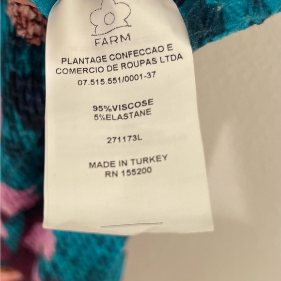 FARM Rio Anthropologie Gabriela Knit Maxi Skirt Small Boho Floral Teal Blue - Picture 7 of 7